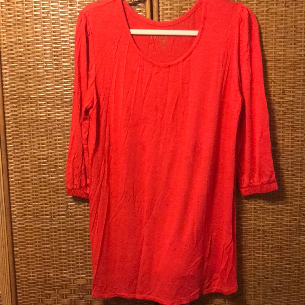 Rosie Pope maternity tunic in tomato rayon blend L